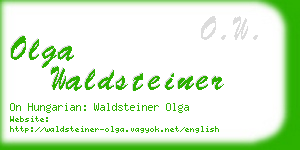 olga waldsteiner business card